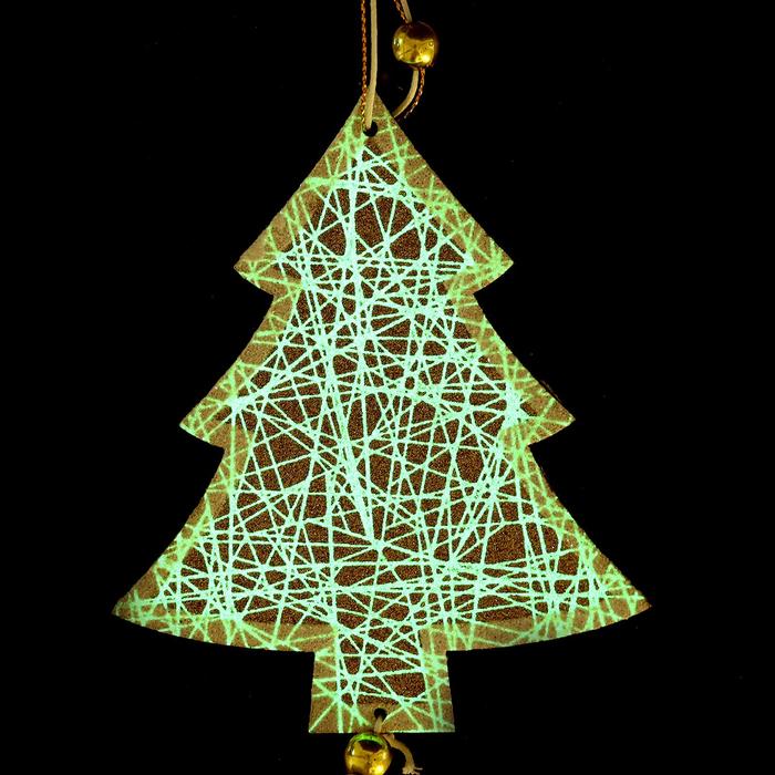 фото Новогодняя подвеска с подсветкой «ёлочка» 11×67 см, золотой лесная мастерская