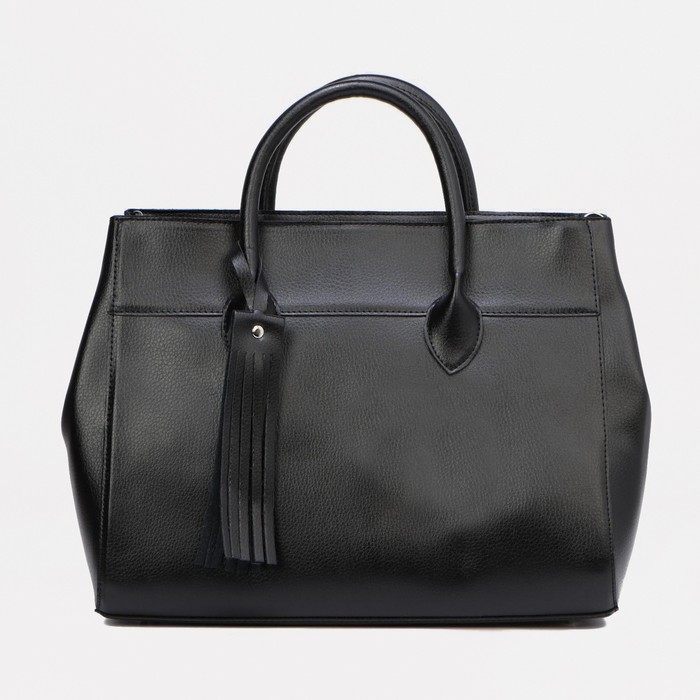 Сумка-тоут на молнии, наружный карман, длинный ремень, цвет чёрный
Сумка-тоут на молнии, наружный карман, длинный ремень, цвет чёрный