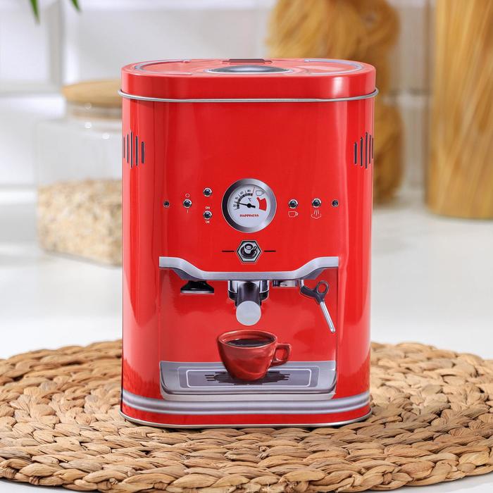 Банка для сыпучих продуктов «Ретро», 19×13,5×7,5 см, цвет красный