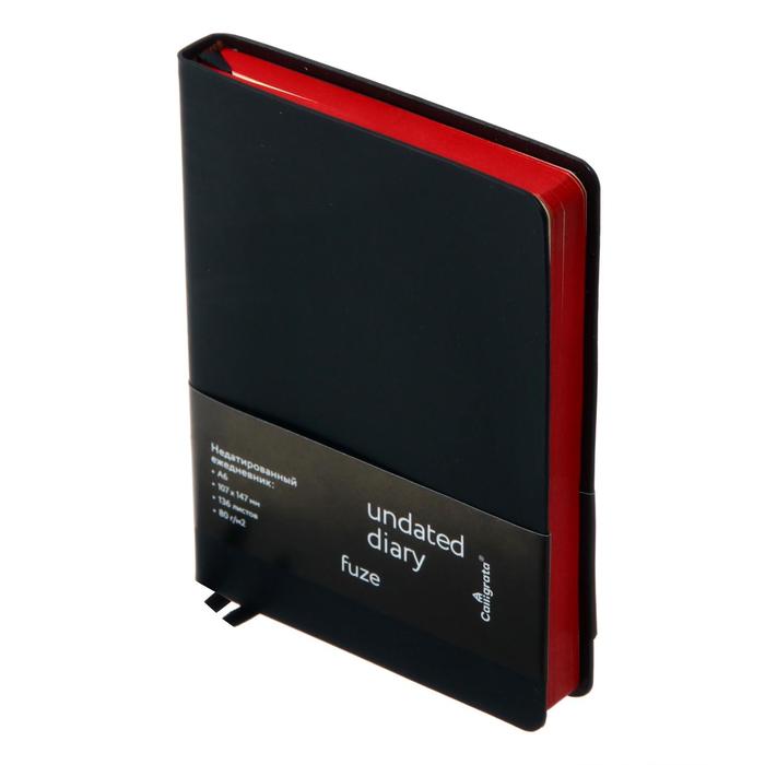 Ежедневник недатированный Fuze A6, 136 листов в клетку, кожзам, чёрный, красный срез, 2 ляссе, перфорированные уголки
Ежедневник недатированный Fuze A6, 136 листов в клетку, кожзам, чёрный, красный срез, 2 ляссе, перфорированные уголки