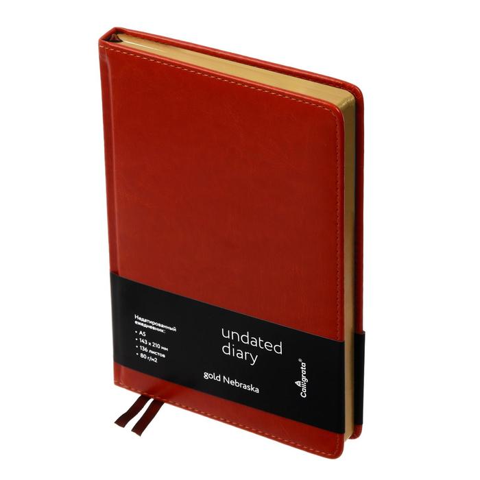 Ежедневник недатированный "Небраска" A5, 136 листов в клетку, кожзам, коричневый, золотой срез, 2 ляссе, перфорированные уголки
Ежедневник недатированный "Небраска" A5, 136 листов в клетку, кожзам, коричневый, золотой срез, 2 ляссе, перфорированные уголки