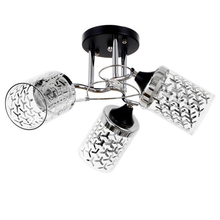 Люстра 35781, 3x60Вт, черный+хром 
Люстра 35781, 3x60Вт, черный+хром