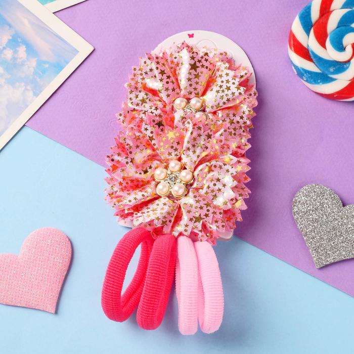 Набор для волос "Дайна" (4 резинки, 2 зажима) драгоценный цветок, 7х6 см, розовый 
Набор для волос "Дайна" (4 резинки, 2 зажима) драгоценный цветок, 7х6 см, розовый