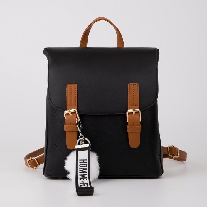 Рюкзак, отдел на клапане, цвет чёрный
Рюкзак, отдел на клапане, цвет чёрный