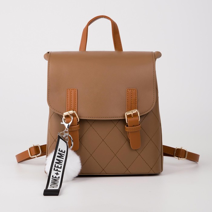 Рюкзак, отдел на клапане, цвет коричневый 
Рюкзак, отдел на клапане, цвет коричневый