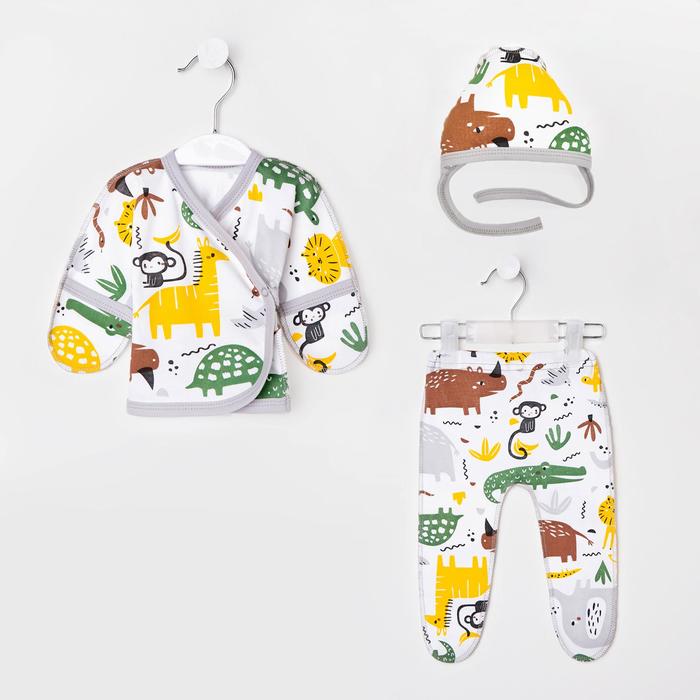 Комплект (чепчик, распашонка, ползунки) для новорожденных, цвет белый/зоопарк, рост 56
Комплект (чепчик, распашонка, ползунки) для новорожденных, цвет белый/зоопарк, рост 56