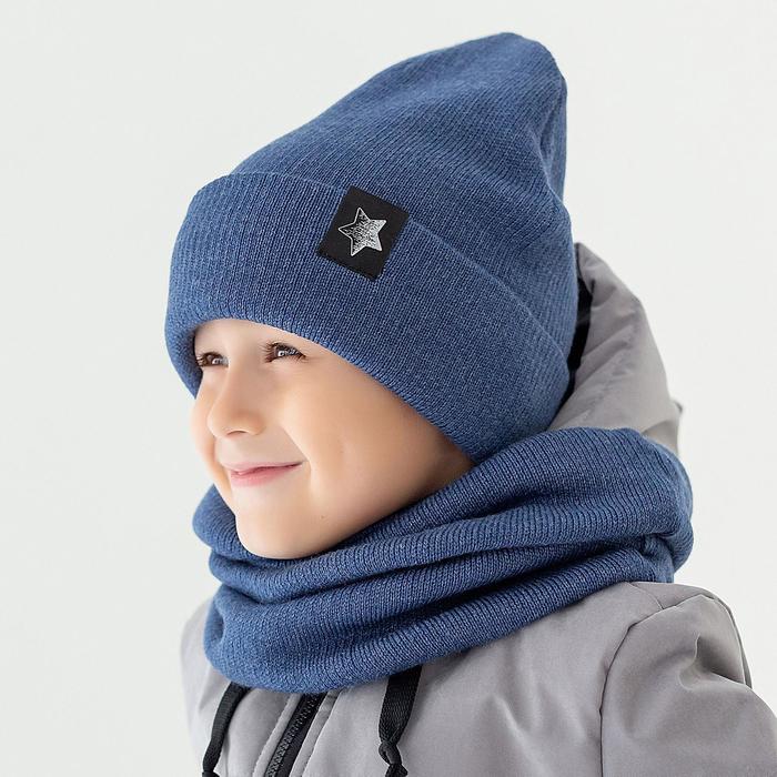 Зимняя вязаная шапка детская, цвет индиго, размер 46-50
Зимняя вязаная шапка детская, цвет индиго, размер 46-50