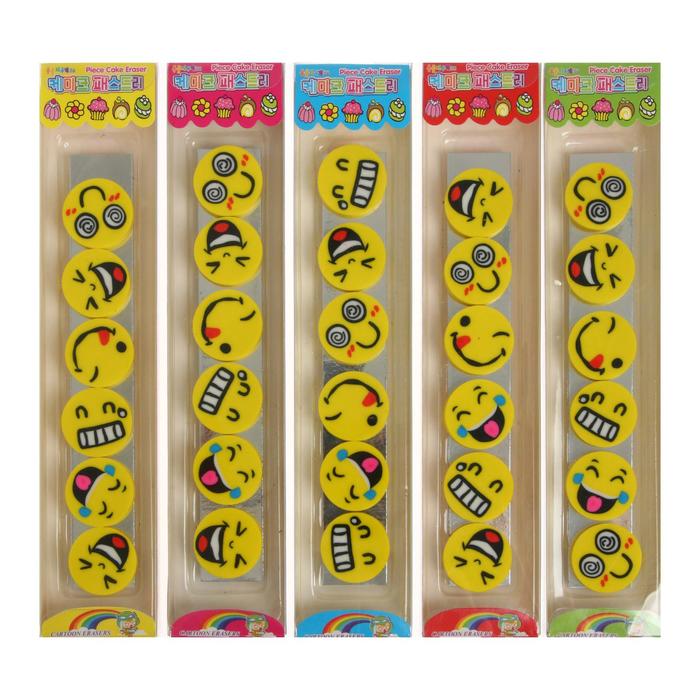 Набор ластиков фигурных "Смайлы", 6 штук
Набор ластиков фигурных "Смайлы", 6 штук