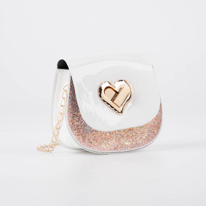 Сумка детская на замке, длинная цепь, цвет белый
Сумка детская на замке, длинная цепь, цвет белый