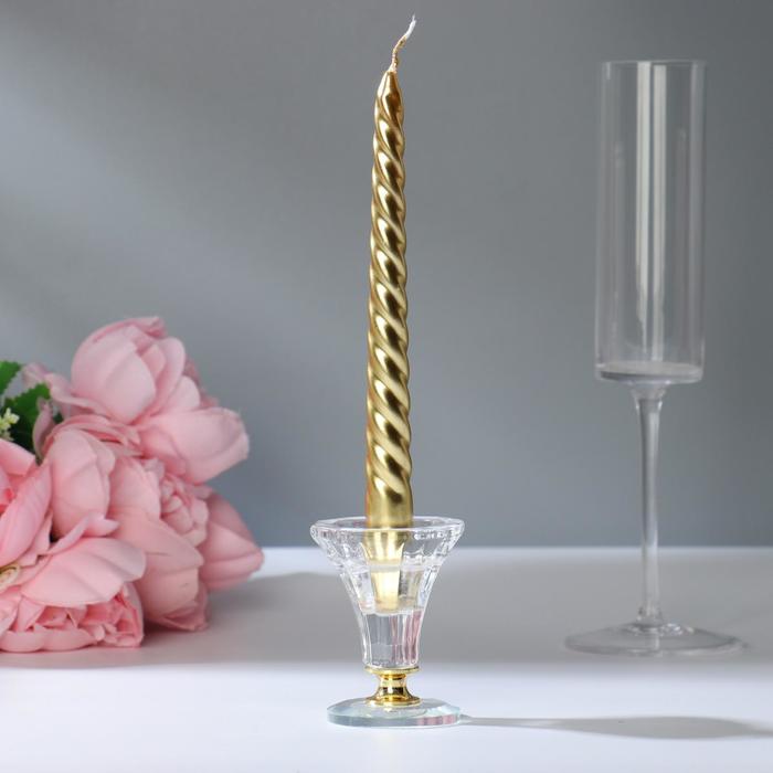 Набор витых свечей, 1,9х20 см, 6 штук, золотой металлик
Набор витых свечей, 1,9х20 см, 6 штук, золотой металлик