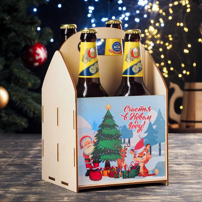 Ящик под пиво "С Новым Годом!" Дед Мороз, олень
Ящик под пиво "С Новым Годом!" Дед Мороз, олень
