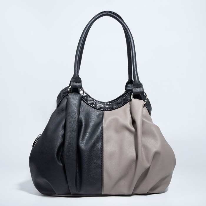 Сумка-мешок, 3 отдела на молниях, наружный карман, цвет чёрный/серый
Сумка-мешок, 3 отдела на молниях, наружный карман, цвет чёрный/серый