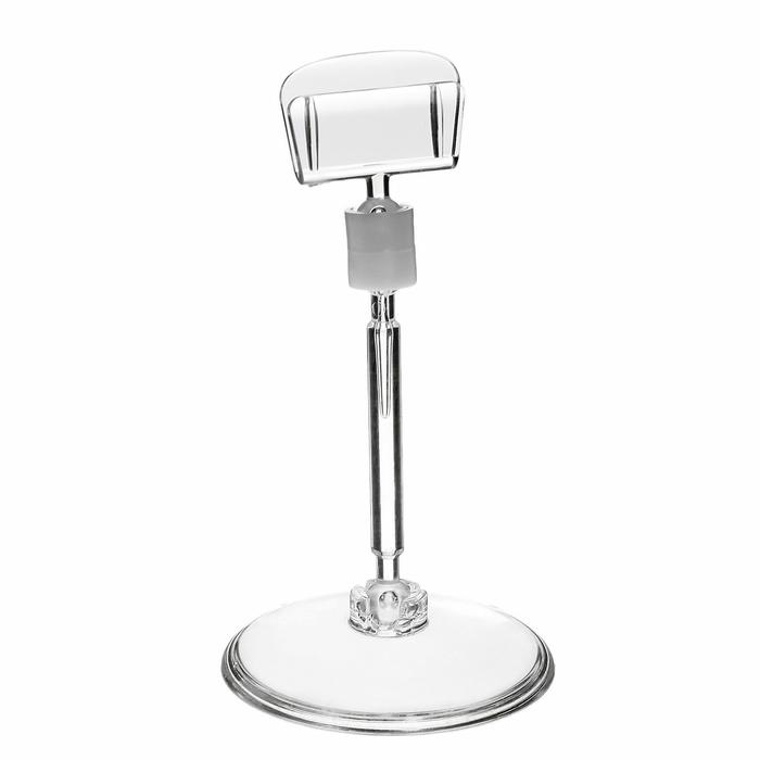 Ценникодержатель на круглой подставке, пластик, ножка 5см, d=5, прозрачный
Ценникодержатель на круглой подставке, пластик, ножка 5см, d=5, прозрачный