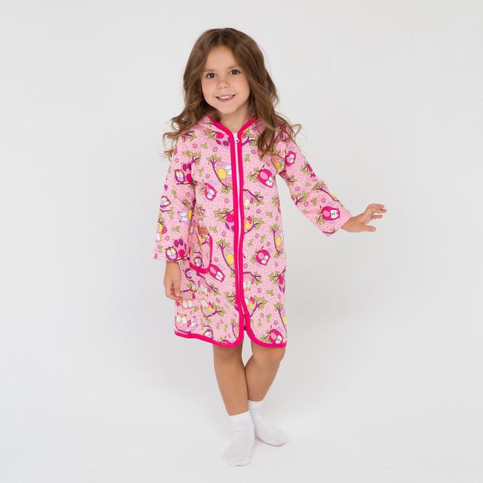 Халат детский, цвет розовый/совушки, рост 104 см
Халат детский, цвет розовый/совушки, рост 104 см