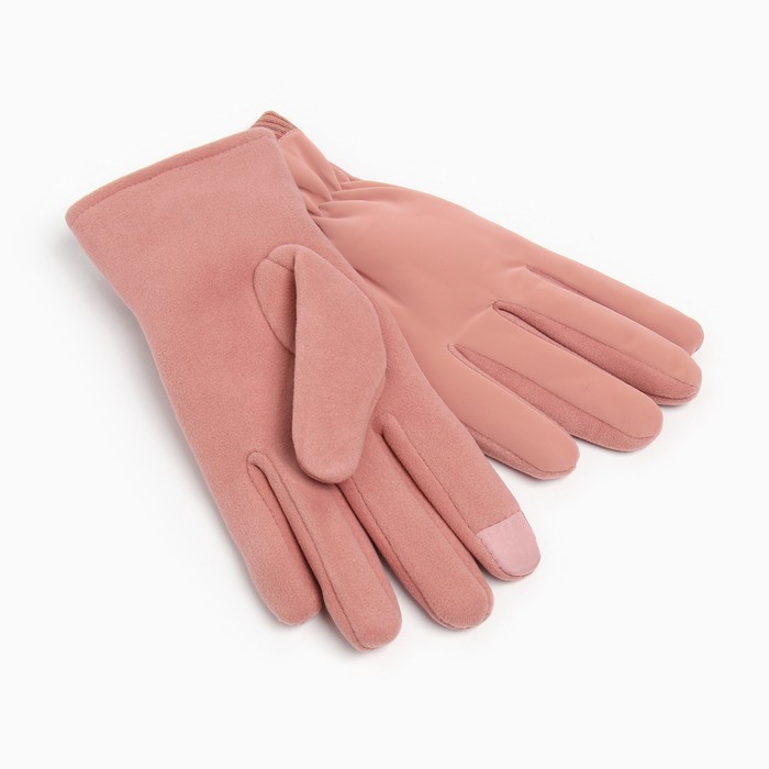 фото Перчатки женские двухслойные minaku водонепроницаемые, размер 6,5, цвет розовый