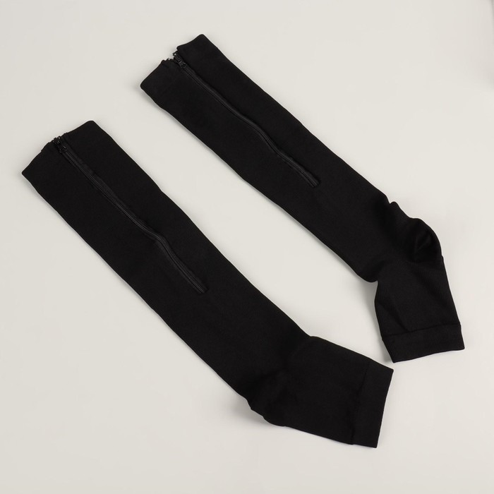 Чулки утягивающие, S-M р-р, пара, цвет чёрный
Чулки утягивающие, S-M р-р, пара, цвет чёрный