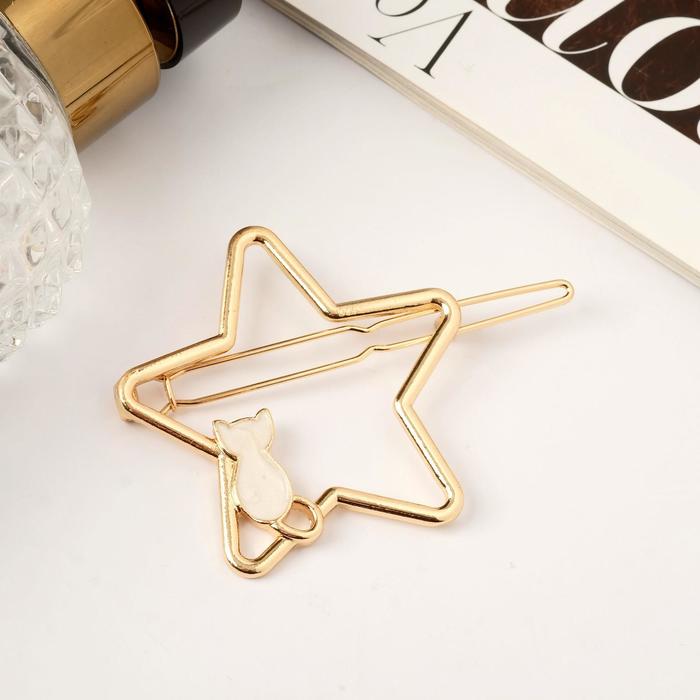 Зажим для волос "Либерти экстра" котёнок звезда, 6 см, золото 
Зажим для волос "Либерти экстра" котёнок звезда, 6 см, золото