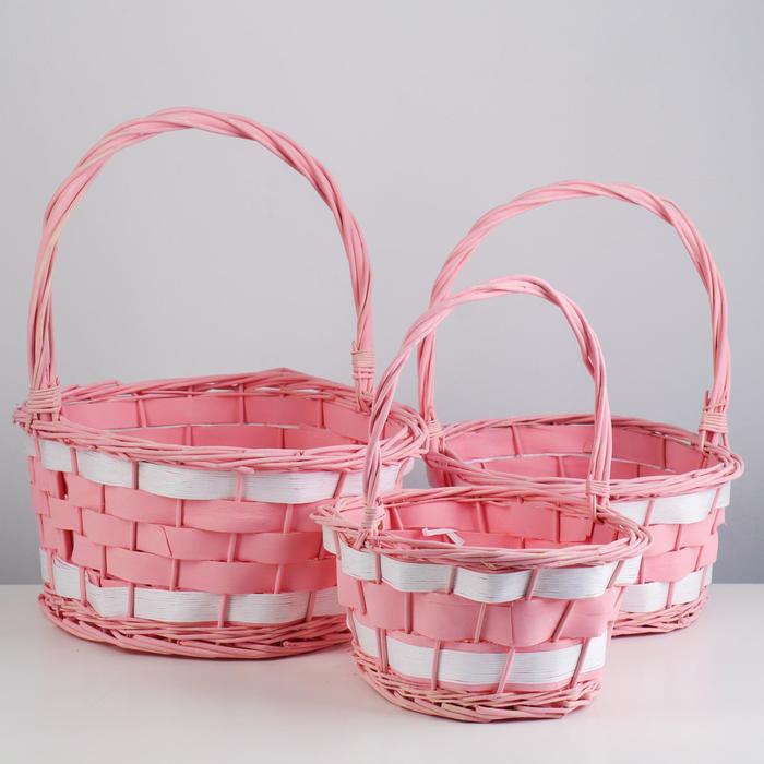 Набор корзин плетеных (ива), 37х30х16/39 см, 31х25х13,5/34 см, 25х20х11/29 см, 3 шт., роз. с
Набор корзин плетеных (ива), 37х30х16/39 см, 31х25х13,5/34 см, 25х20х11/29 см, 3 шт., роз. с