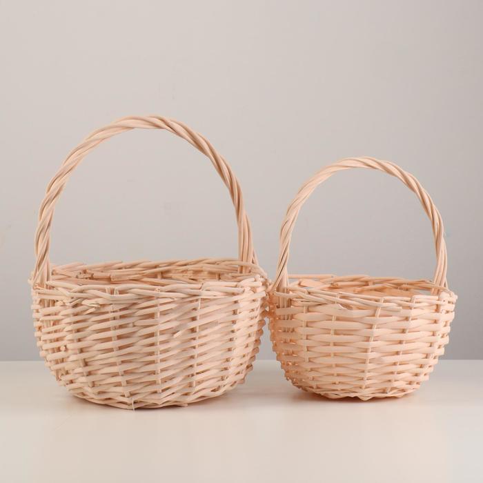 Набор корзин плетеных (ива), D24x13/26, D18x11/23 см, 2 шт, персиковый
Набор корзин плетеных (ива), D24x13/26, D18x11/23 см, 2 шт, персиковый