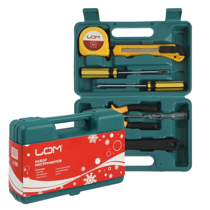 Набор инструментов в кейсе ЛОМ, подарочная упаковка, 7 предметов
Набор инструментов в кейсе ЛОМ, подарочная упаковка, 7 предметов