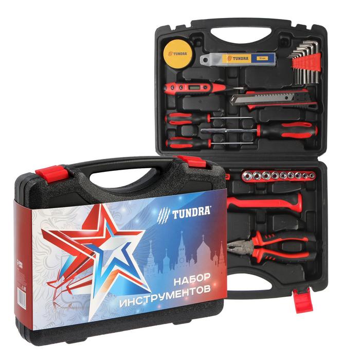 Набор инструментов в кейсе ТУНДРА "23 Февраля", подарочная упаковка, 46 предметов
Набор инструментов в кейсе ТУНДРА "23 Февраля", подарочная упаковка, 46 предметов