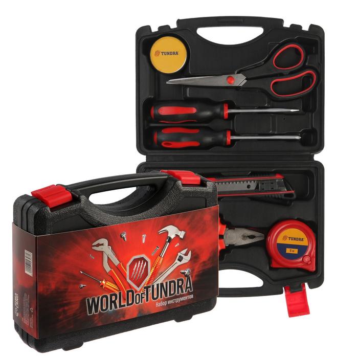 Набор инструментов в кейсе ТУНДРА, универсальный, подарочная упаковка, 7 предметов
Набор инструментов в кейсе ТУНДРА, универсальный, подарочная упаковка, 7 предметов