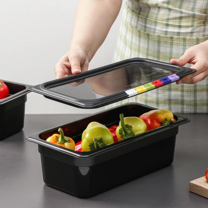 Крышка для гастроемкости 1/3, цвет черный
Крышка для гастроемкости 1/3, цвет черный