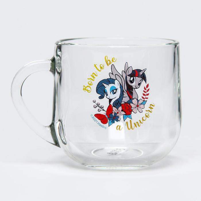 Кружка стеклянная "Born to be a unicorn", My little pony, 300 мл.
Кружка стеклянная "Born to be a unicorn", My little pony, 300 мл.