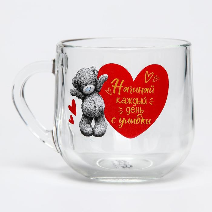 Кружка стеклянная "Начинай каждый день с улыбки", Me to you, 300 мл. 
Кружка стеклянная "Начинай каждый день с улыбки", Me to you, 300 мл.