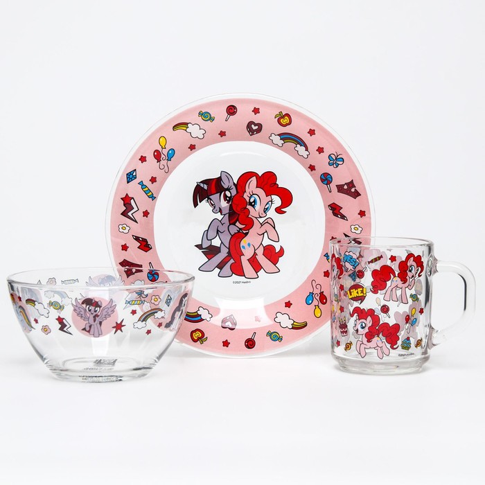 Набор детской посуды, My little pony, кружка 200 мл., тарелка 20 см., салатник 450 мл.
Набор детской посуды, My little pony, кружка 200 мл., тарелка 20 см., салатник 450 мл.