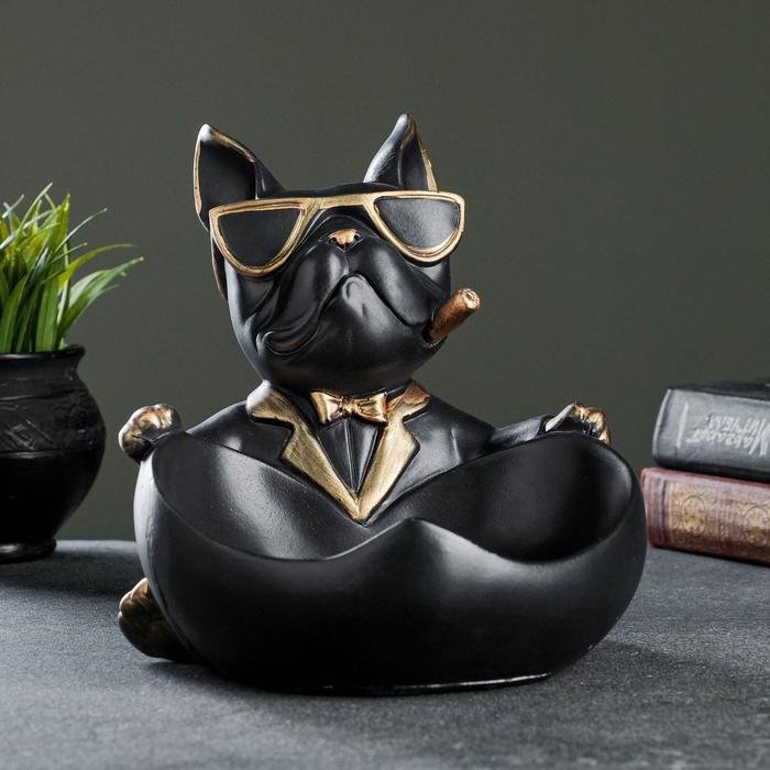 Подставка конфетница "Бульдог с сигарой" черная, 20х19х21см
Подставка конфетница "Бульдог с сигарой" черная, 20х19х21см