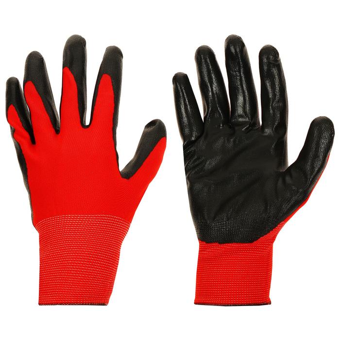 Перчатки нейлоновые с нитриловым покрытием ладони, размер XL (10), цвет красный/черный
Перчатки нейлоновые с нитриловым покрытием ладони, размер XL (10), цвет красный/черный