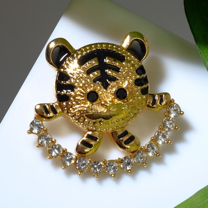 Брошь "Тигр" шарик, цвет чёрно-белый в золоте
Брошь "Тигр" шарик, цвет чёрно-белый в золоте