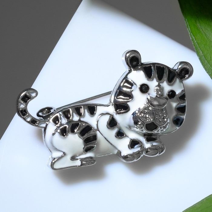 Брошь "Тигр", цвет чёрно-белый в серебре
Брошь "Тигр", цвет чёрно-белый в серебре
