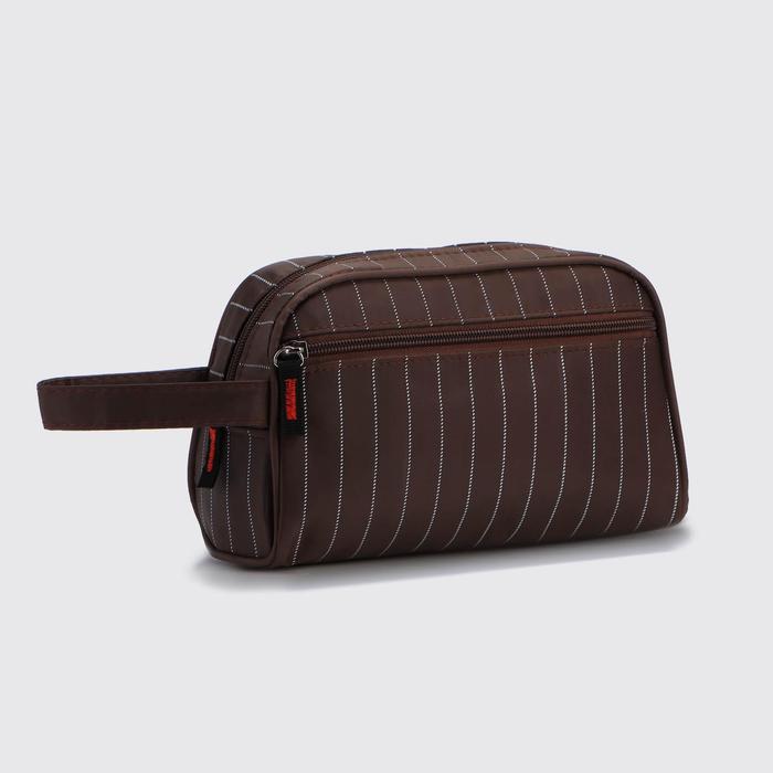 фото Косметичка дорожная, отдел на молнии, цвет коричневый