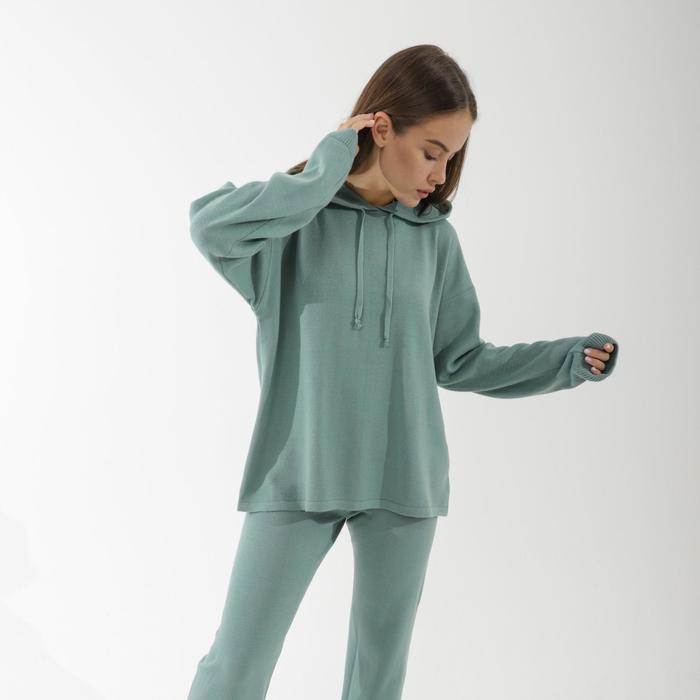 Костюм вязаный SL, с капюшоном, 50-52, зелёный 
Костюм вязаный SL, с капюшоном, 50-52, зелёный