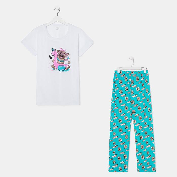 Комплект женский (футболка, брюки), цвет белый, размер 50
Комплект женский (футболка, брюки), цвет белый, размер 50