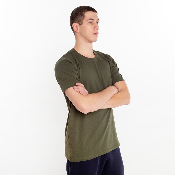 фото Футболка мужская, цвет хаки, размер 54