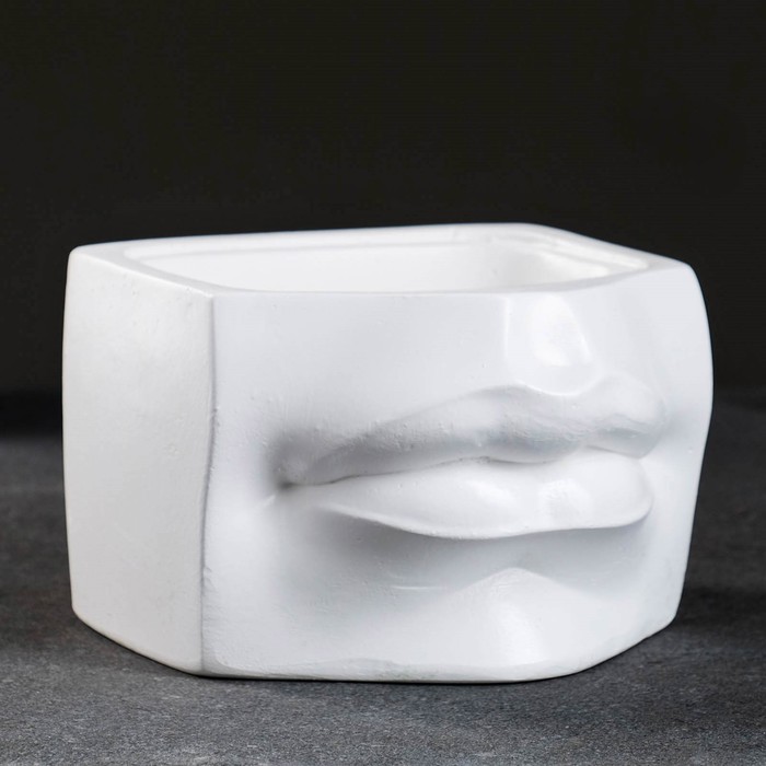 фото Кашпо - органайзер "губы давида" белое, 16х11,5х16см хорошие сувениры