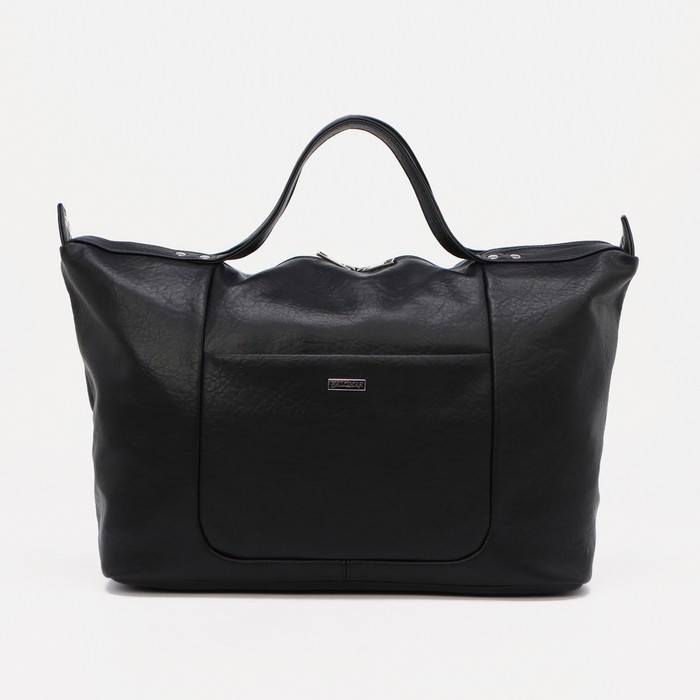 Сумка-саквояж на молнии, 2 наружных кармана, длинный ремень, цвет чёрный 
Сумка-саквояж на молнии, 2 наружных кармана, длинный ремень, цвет чёрный