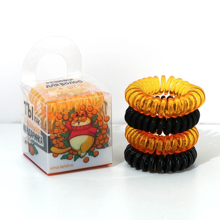 Набор резинок пружинок для волос «Сладкая мандаринка»,4 шт, d = 3,5 см. 
Набор резинок пружинок для волос «Сладкая мандаринка»,4 шт, d = 3,5 см.