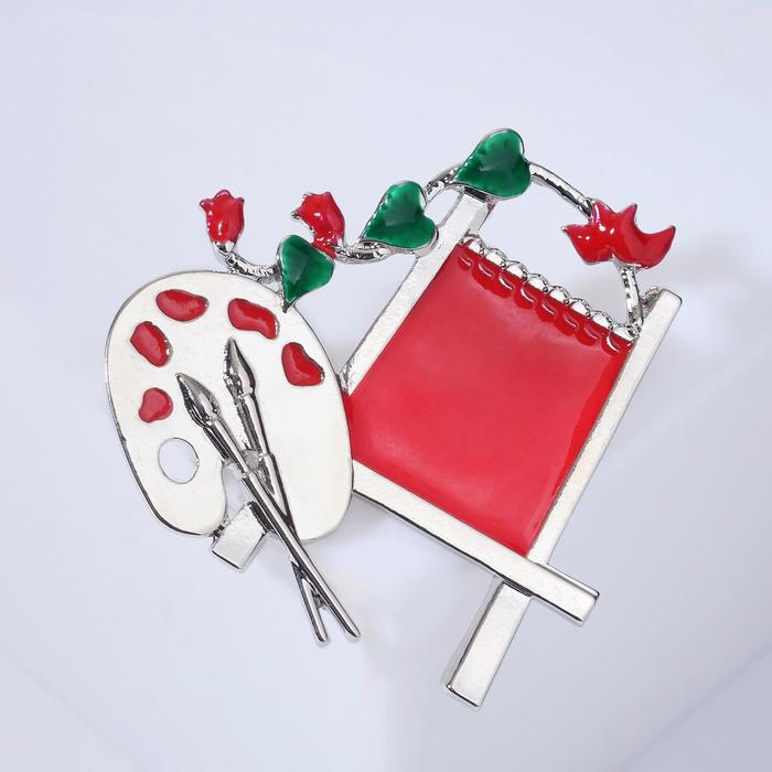 Брошь "Художник", цвет красно-зелёный в серебре
Брошь "Художник", цвет красно-зелёный в серебре