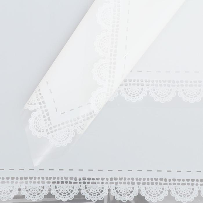 Пленка для декора и флористики, белая, глянцевая, однотонная, универсальная, "Кружева", двусторонняя, лист 1шт., 58 х 58 см
Пленка для декора и флористики, белая, глянцевая, однотонная, универсальная, "Кружева", двусторонняя, лист 1шт., 58 х 58 см