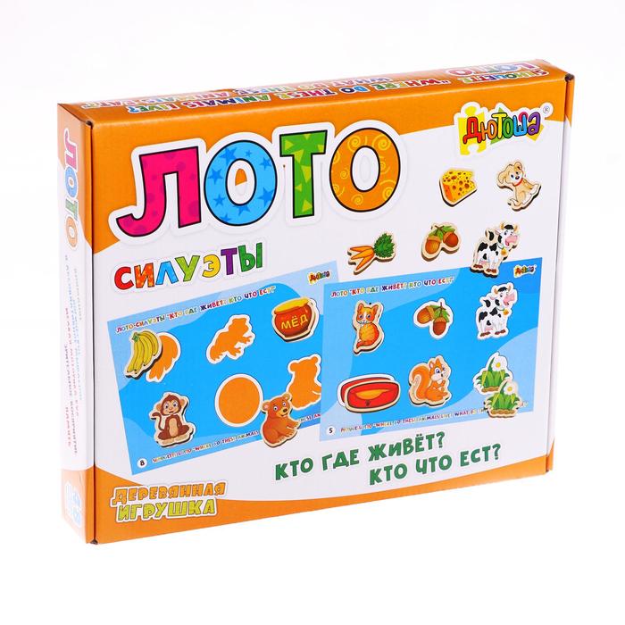 Лото большое «Силуэты» «Кто что ест «Кто где живет» (48 дерев-х фишек + 16 карточек + мешочек)
Лото большое «Силуэты» «Кто что ест «Кто где живет» (48 дерев-х фишек + 16 карточек + мешочек)