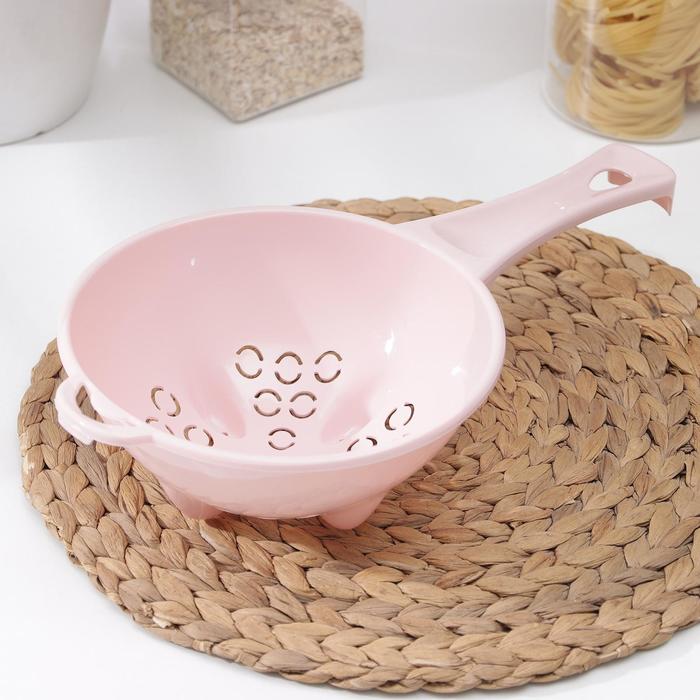 Дуршлаг с ручкой Organiq, d=20 см, цвет розовый 
Дуршлаг с ручкой Organiq, d=20 см, цвет розовый