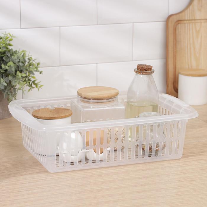 Корзинка универсальная, 37×25×10,5 см, цвет прозрачный
Корзинка универсальная, 37×25×10,5 см, цвет прозрачный