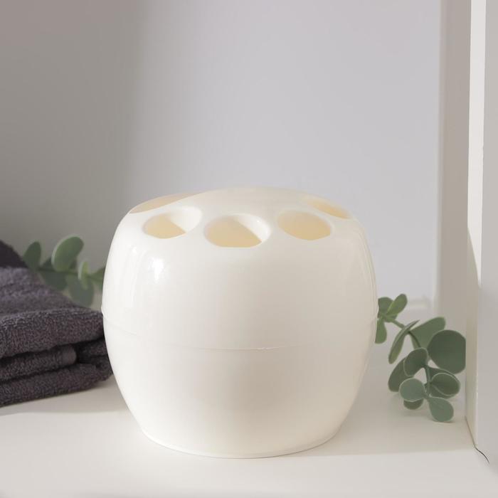 Подставка для зубных щёток, 10,9×10,9×9,7 см, цвет молочный
Подставка для зубных щёток, 10,9×10,9×9,7 см, цвет молочный