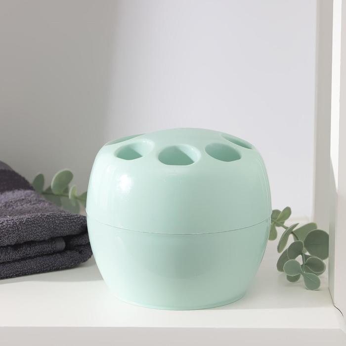 Подставка для зубных щёток, 10,9×10,9×9,7 см, цвет мятный
Подставка для зубных щёток, 10,9×10,9×9,7 см, цвет мятный