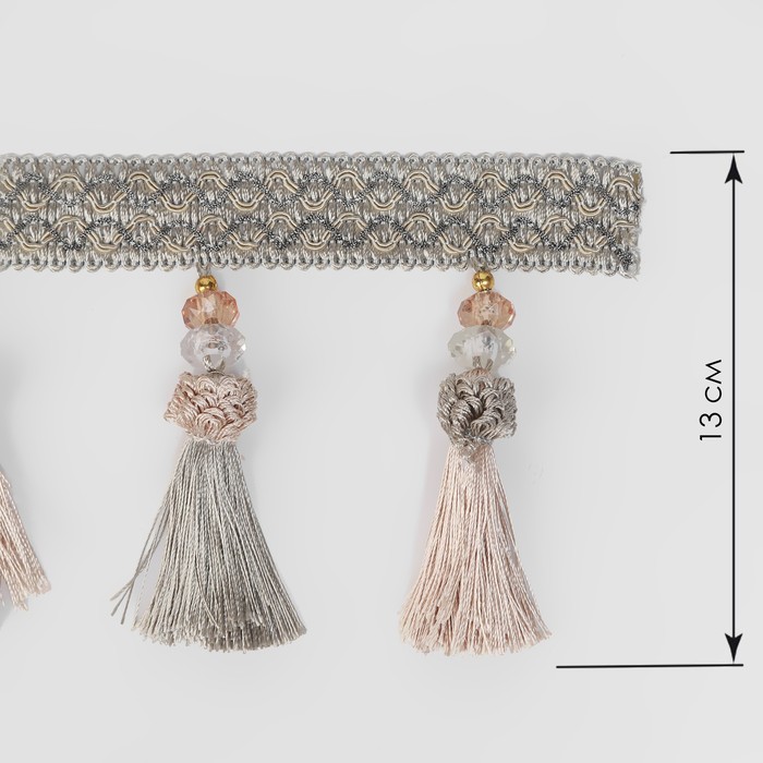 Тесьма с бусинками, 13 см, 5 ± 0,5 м, цвет оливковый/бежевый
Тесьма с бусинками, 13 см, 5 ± 0,5 м, цвет оливковый/бежевый