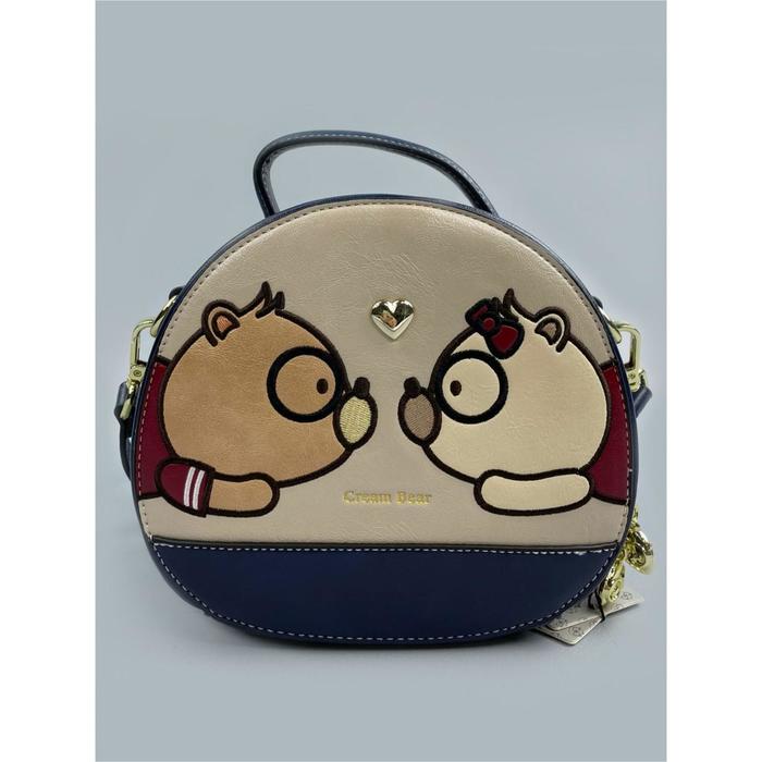 Сумка саквояж, 2 отдела на молниях, наружный карман, цвет молочный/синий 
Сумка саквояж, 2 отдела на молниях, наружный карман, цвет молочный/синий